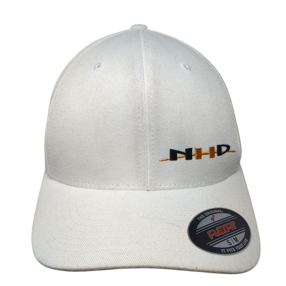 New Horizon Distributing Inc Fitted Hat White Medium Embroidered Flexfit